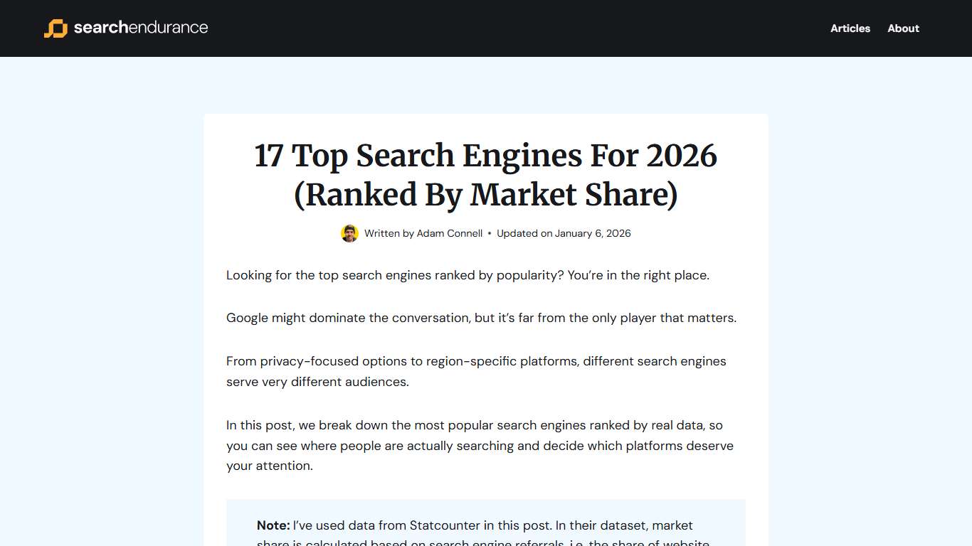 17 Top Search Engines For 2026 (Ranked By Market Share)