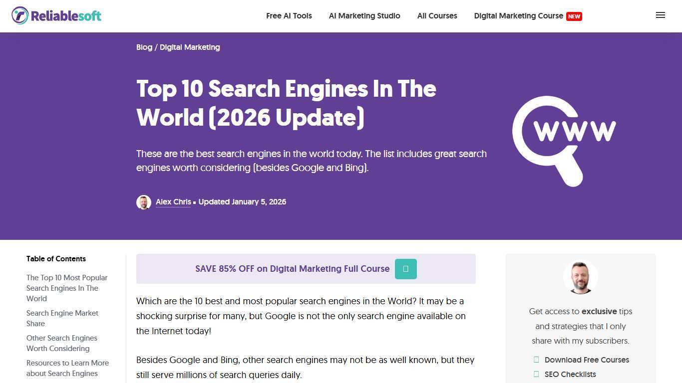 Top 10 Search Engines In The World (2026 Update)